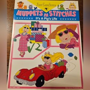 Muppets in Stitches It's A Pig's Life Counted Cross Stitch Leaflet Jim Henson
